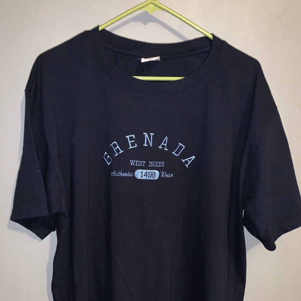 Navy Blue Stitched Grenada T-Shirt